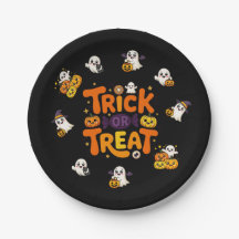 Süßes oder Saures Halloween-Papierplatten