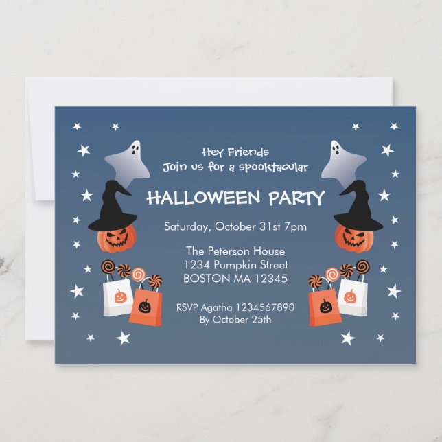 Süßes oder Saures Halloween-Party-Einladung Einladung (Vorderseite)