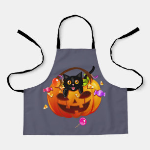Süßes-oder-Saures Halloween-Party-Katze Schürze