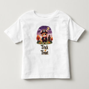 Süßes oder Saures Halloween-Pirat-Katze Kleinkind T-shirt