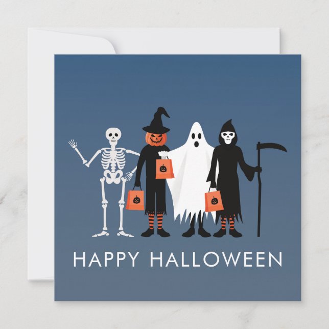 Süßes-oder-Saures-Halloween-Postkarte (Vorderseite)
