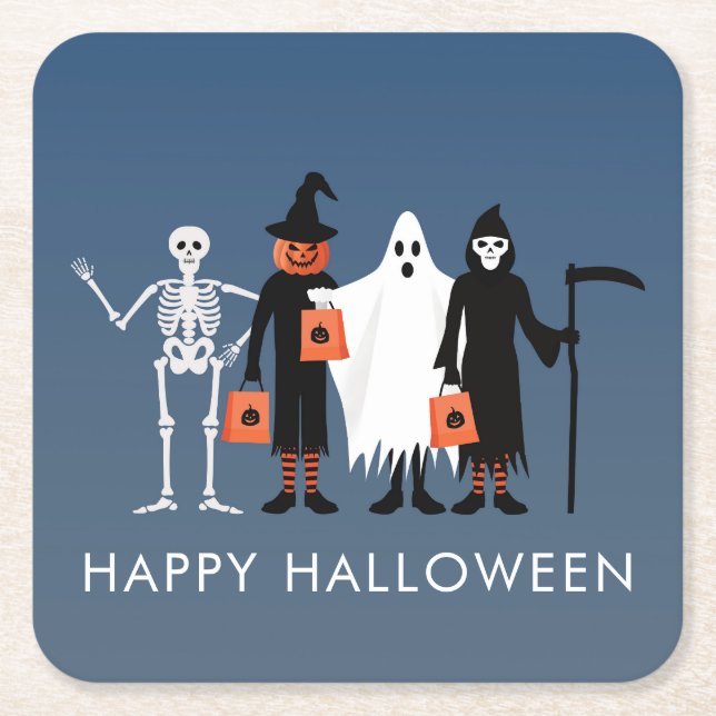 Süßes oder Saures Halloween Rechteckiger Pappuntersetzer (Vorderseite)