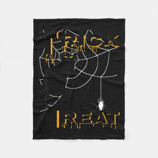 Süßes oder Saures Halloween-Schwarze Katze Spinnen Fleecedecke (Vorderseite)