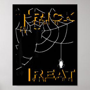 Süßes oder Saures Halloween-Schwarze Katze Spinnen Poster
