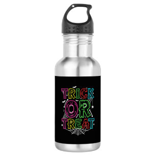 Süßes oder Saures Halloween-Spinnennetz-Design_1 Edelstahlflasche