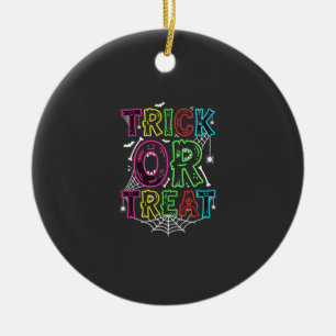 Süßes oder Saures Halloween-Spinnennetz-Design_1 Keramik Ornament