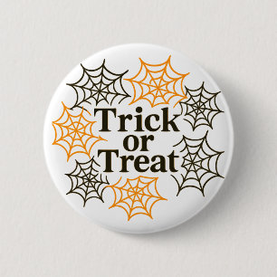 Süßes oder Saures Halloween Spinnennetz Gruselpart Button