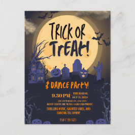 Süßes oder Saures Halloween-Tanzparty-Einladung 🎃 Feiertagspostkarte