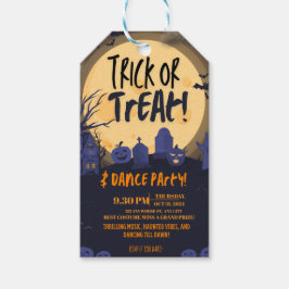 Süßes oder Saures Halloween-Tanzparty-Einladung 🎃 Geschenkanhänger