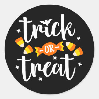 Süßes oder Saures Halloween-Textdesign Bonbon Runder Aufkleber