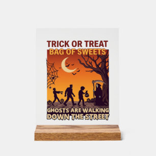 Süßes oder Saures Halloween Zombies Sensenmann Kür Acrylschild
