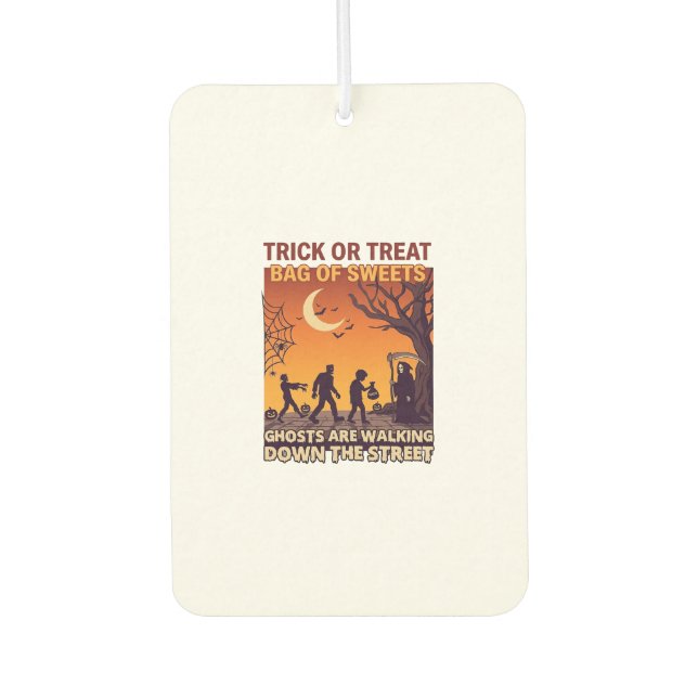 Süßes oder Saures Halloween Zombies Sensenmann Kür Autolufterfrischer (Vorderseite)