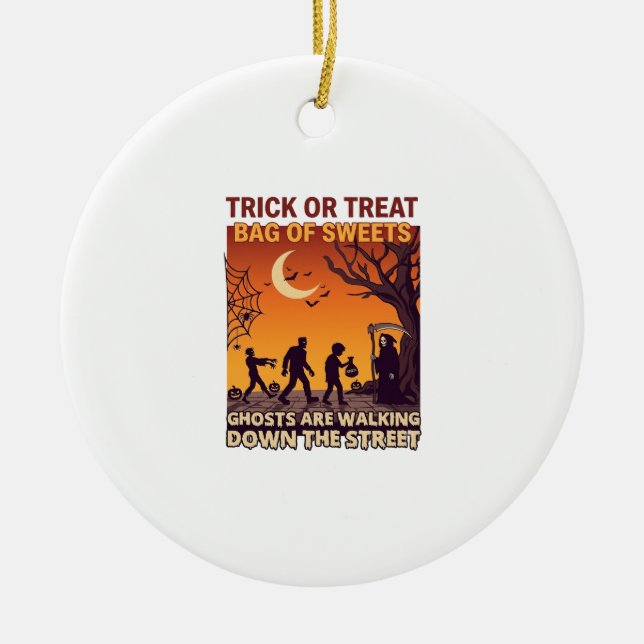 Süßes oder Saures Halloween Zombies Sensenmann Kür Keramik Ornament (Vorne)