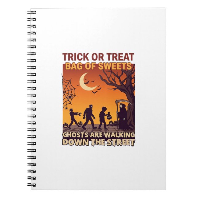 Süßes oder Saures Halloween Zombies Sensenmann Kür Notizblock (Vorderseite)