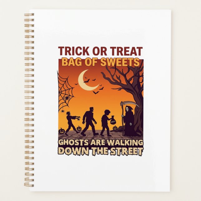 Süßes oder Saures Halloween Zombies Sensenmann Kür Planer (Vorderseite)
