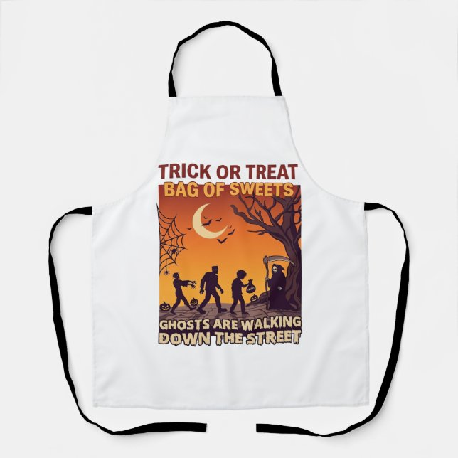 Süßes oder Saures Halloween Zombies Sensenmann Kür Schürze (Vorderseite)
