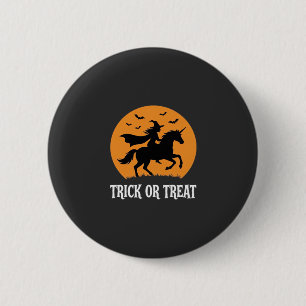 Süßes oder Saures Hexen Einhorn Halloween Design_1 Button