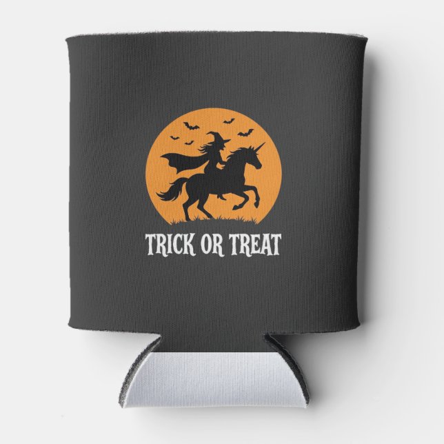 Süßes oder Saures Hexen Einhorn Halloween Design_1 Dosenkühler (Vorderseite)