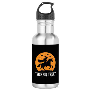 Süßes oder Saures Hexen Einhorn Halloween Design_1 Edelstahlflasche
