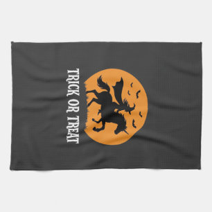 Süßes oder Saures Hexen Einhorn Halloween Design_1 Geschirrtuch