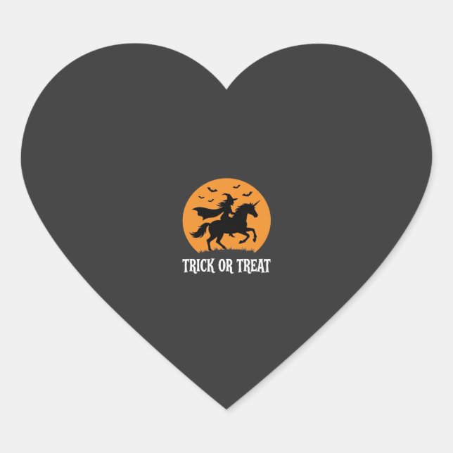 Süßes oder Saures Hexen Einhorn Halloween Design_1 Herz-Aufkleber (Vorderseite)
