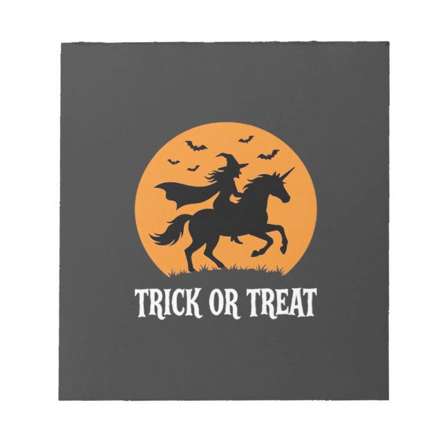 Süßes oder Saures Hexen Einhorn Halloween Design_1 Notizblock (Vorderseite)