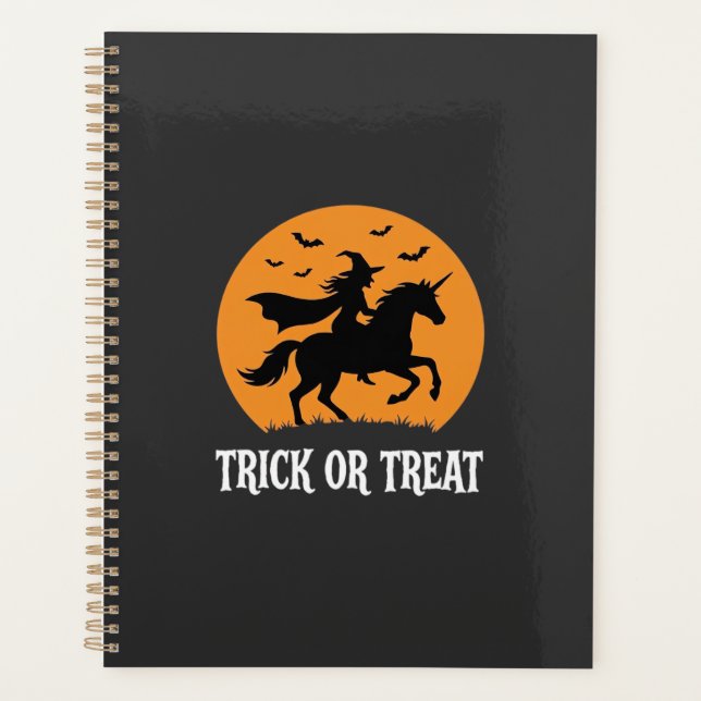 Süßes oder Saures Hexen Einhorn Halloween Design_1 Planer (Vorderseite)
