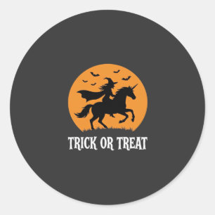 Süßes oder Saures Hexen Einhorn Halloween Design_1 Runder Aufkleber