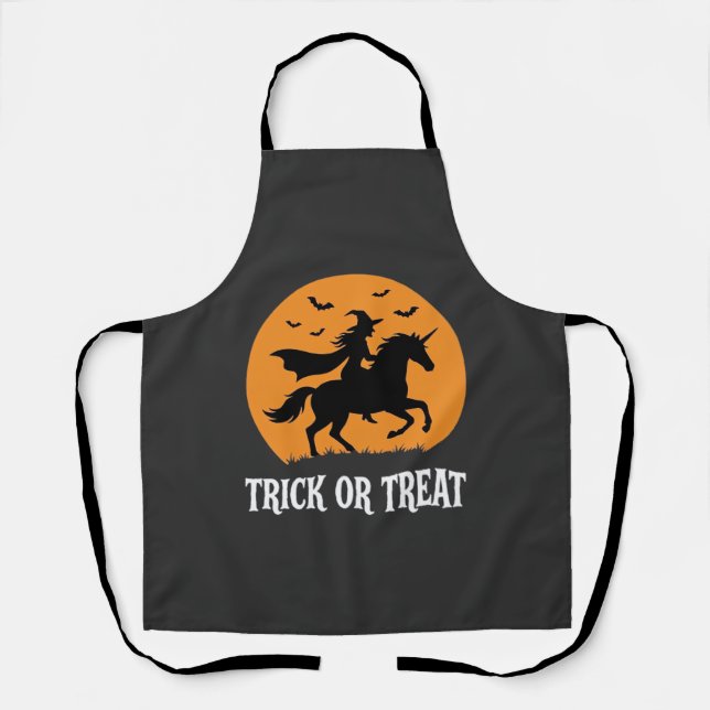 Süßes oder Saures Hexen Einhorn Halloween Design_1 Schürze (Vorderseite)