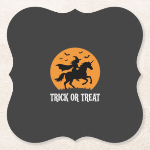 Süßes oder Saures Hexen Einhorn Halloween Design_1 Untersetzer
