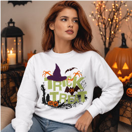 Süßes oder Saures Hexenhut Halloween-Typografie Sweatshirt