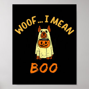 Süßes oder Saures Hund Geister Kostüm Halloween Hu Poster