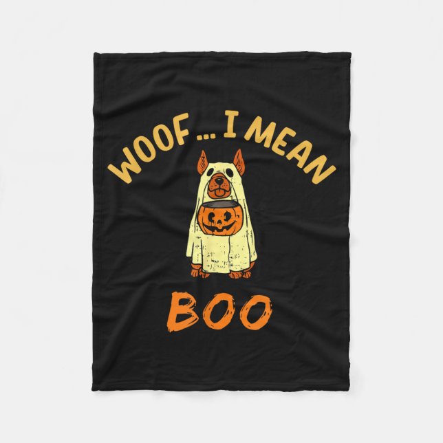 Süßes oder Saures Hund Geisterkostüm Halloween Hun Fleecedecke (Vorderseite)