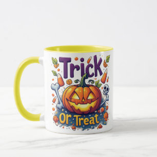 Süßes oder Saures Kürbis Candy Schädel Halloween � Tasse