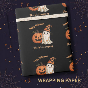Süßes oder Saures Kürbis Geist Halloween Geschenkpapier