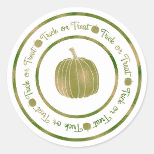 Süßes oder Saures & Kürbis Green Glam Halloween Runder Aufkleber