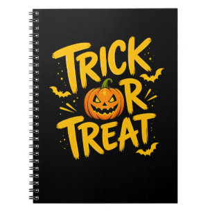 Süßes oder Saures Kürbis Halloween Notizbuch Journ Notizblock