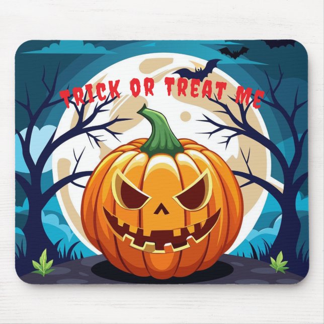 Süßes oder Saures Kürbis Mondlicht Mousepad (Vorne)