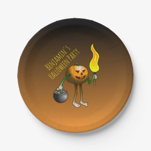 Süßes oder Saures Kürbis Pappteller