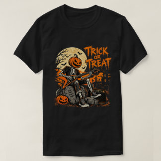 Süßes oder Saures Kürbisschädel Musiker T-Shirt