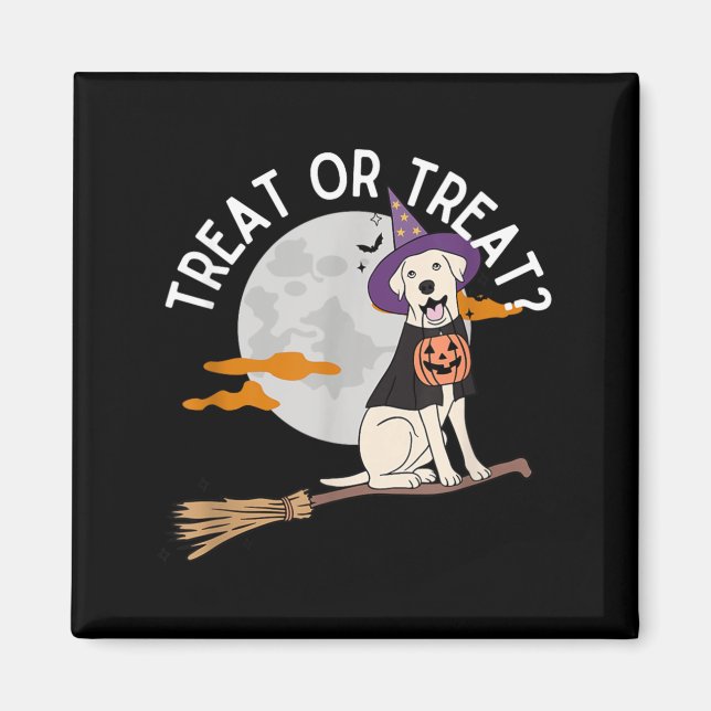 Süßes oder Saures Lustiger Hund Halloween Magnet (Vorne)