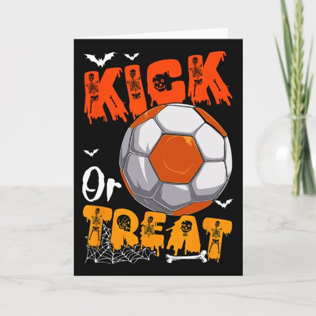 Süßes oder Saures Lustiger Witz Kick Halloween Spi Karte (Vorderseite)