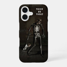 Süßes oder Saures. Mann als Skelett verkleidet iPhone 16 Hülle