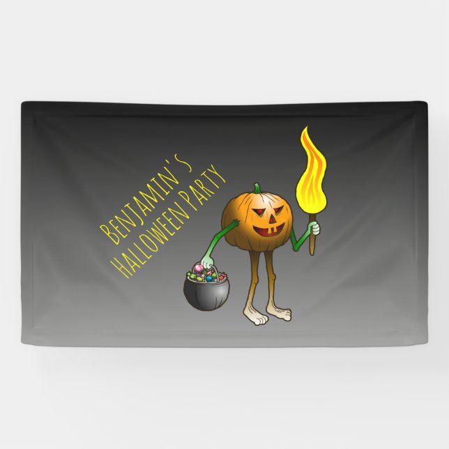 Süßes oder Saures mit Jack O' Lantern Banner (Horizontal)
