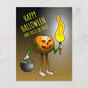 Süßes oder Saures mit Jack O'lantern Feiertagspostkarte
