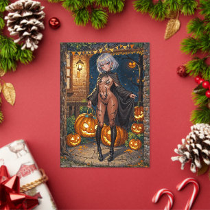Süßes oder Saures, mutiges Halloween-Kostümmädchen Acryleinladungen