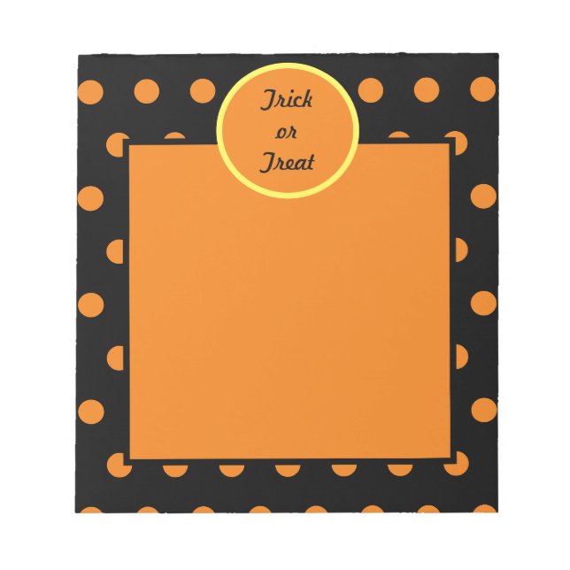 Süßes oder Saures Notizbuch (Schwarz & Orange) Notizblock (Vorderseite)