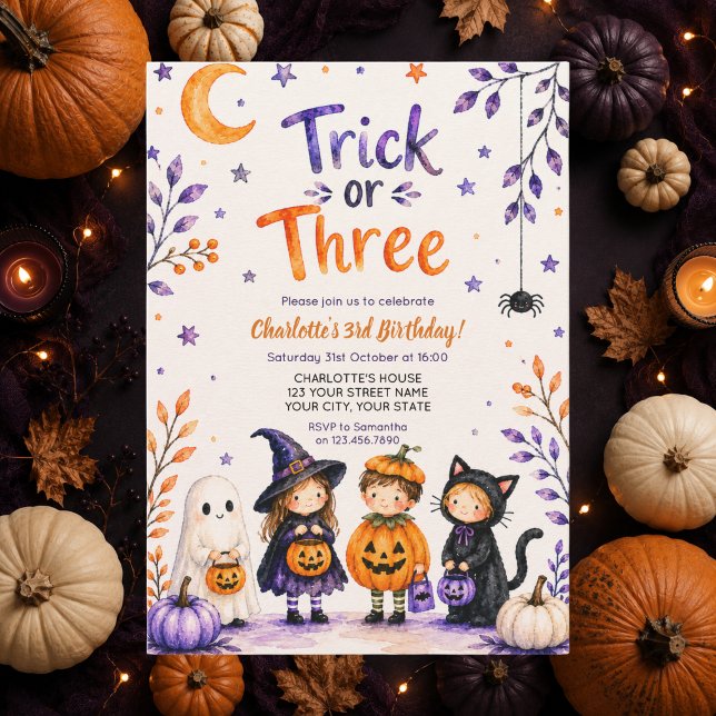 Süßes oder Saures oder Drei Süße Halloween 3. Gebu Einladung (Von Creator hochgeladen)