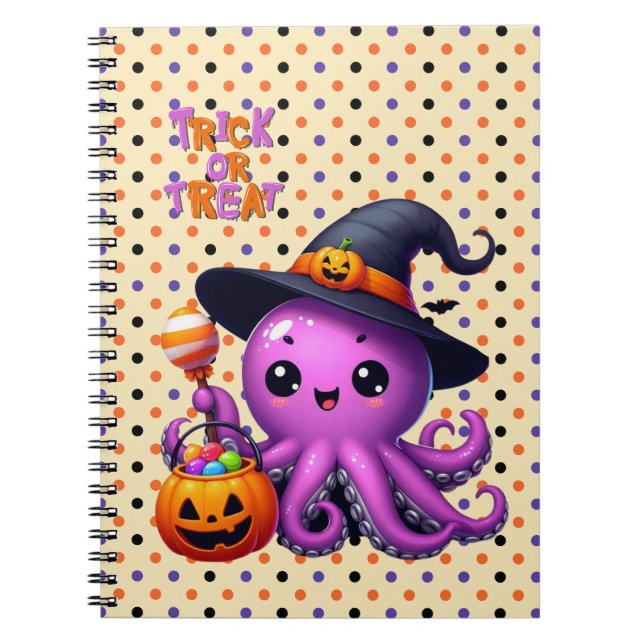 Süßes oder Saures Oktopus Halloween  Notizblock (Vorderseite)