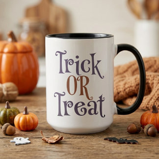 Süßes oder Saures Orange & Lila Halloween Tasse